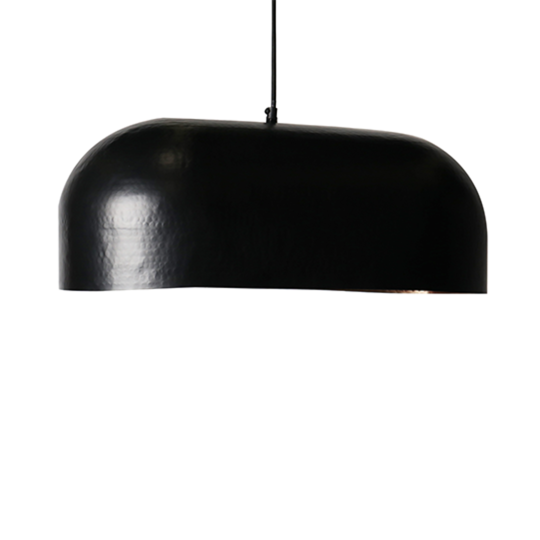 Eliptical Dome Pendant 57x35cm - Black Outside and Gold Inside image 0